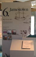 a bay center historical board about Jamestown